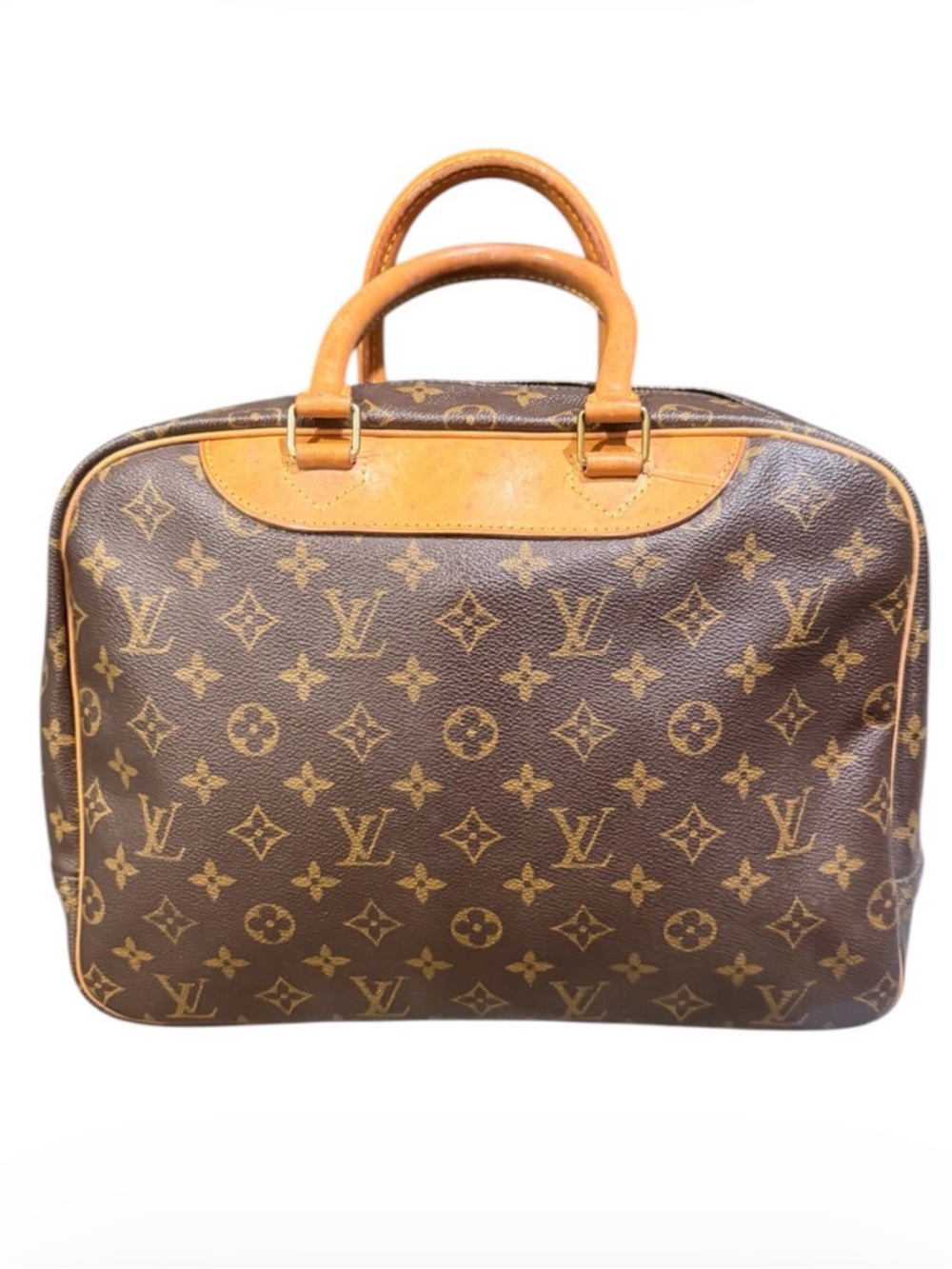 Louis Vuitton Deauville Monogram Satchel Bag in Brown & Tan Preowned - Picture 7 of 13